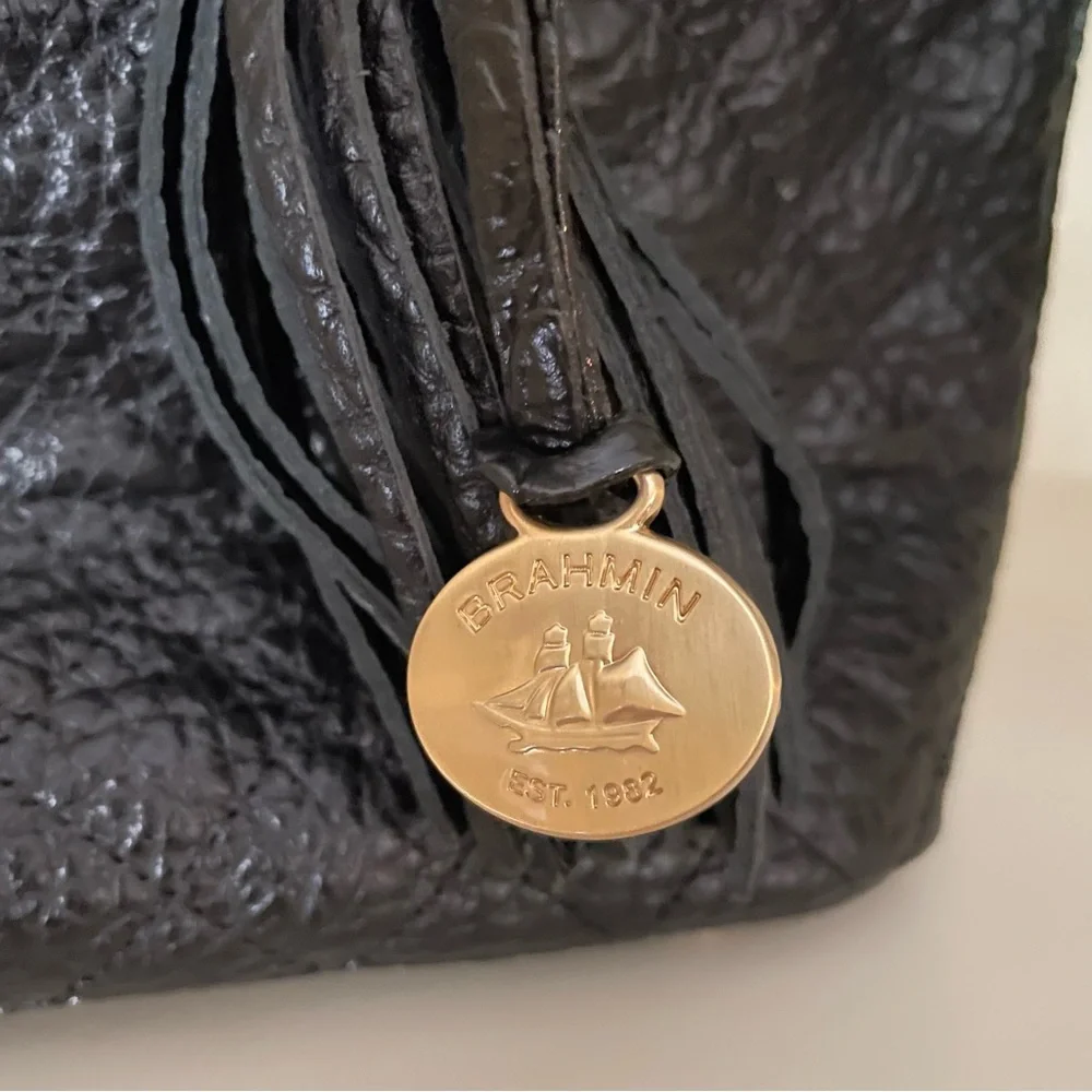 BRAHMIN BLACK MINI ASHER HEMLOCK MELBOURNE BAG - Picture 5 of 15